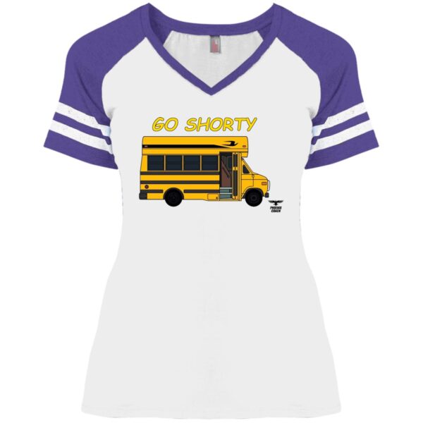 Go Shorty Skoolie DM476 Ladies' Game V-Neck T-Shirt