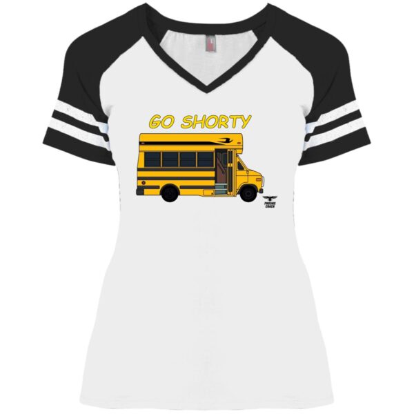Go Shorty Skoolie DM476 Ladies' Game V-Neck T-Shirt - Image 2
