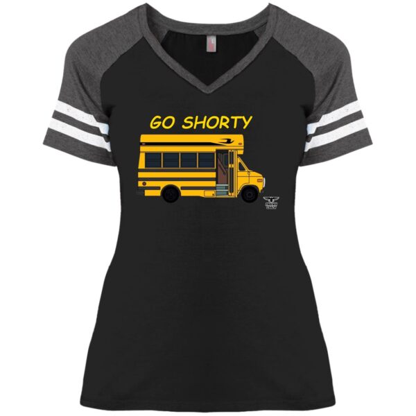 Go Shorty Skoolie DM476 Ladies' Game V-Neck T-Shirt - Image 4